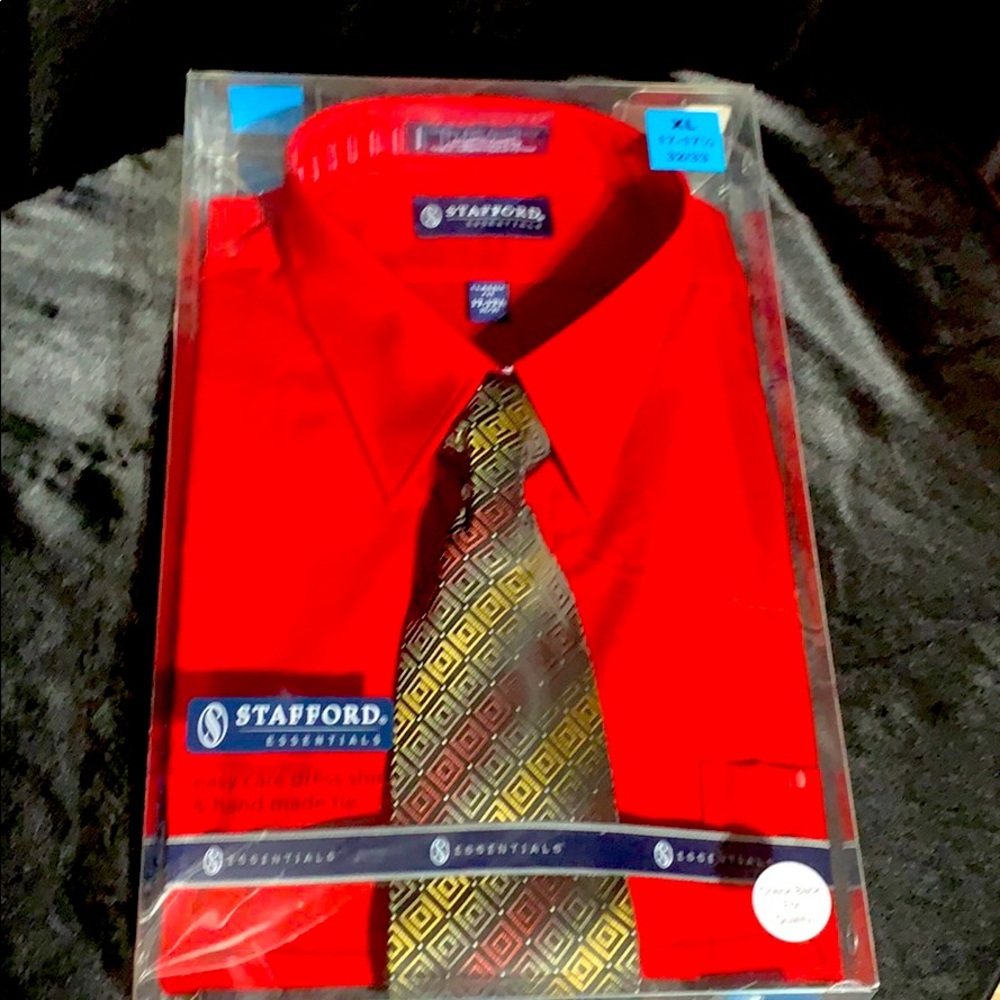 Stanford Men’s long sleeve shirt/tie combo